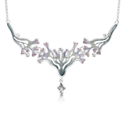 Sea Moss 3-part Moonstone Dress Necklace in Mill Sands Enamel by Sheila Fleet Jewellery