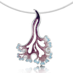 Sea Moss Moonstone Occasion Necklace in Sea Pink Enamel by Sheila Fleet Jewellery