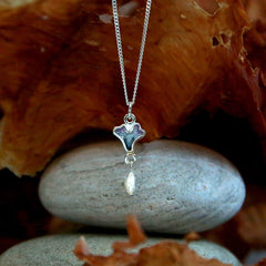 Sea Moss Petite Heart Pendant with Baroque Pearl in Mill Sands Enamel by Sheila Fleet Jewellery