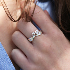 New Wave Cubic Zirconia Duo Ring in Crystal Enamel by Sheila Fleet Jewellery