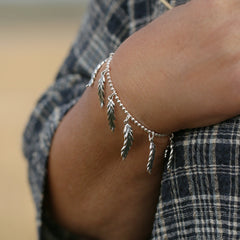 Harvest 9-charm Stretch Bracelet in Sterling Silver by Sheila Fleet Jewellery