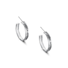 Ogham Hoop Earrings in Sterling Silver by Sheila Fleet Jewellery