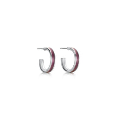 Halo Huggie Hoop Earrings in Pink Enamel by Sheila Fleet Jewellery