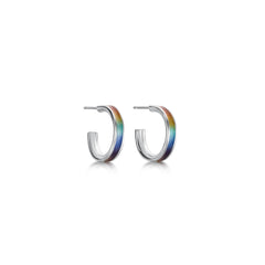 Halo Huggie Hoop Earrings in Rainbow Enamel by Sheila Fleet Jewellery
