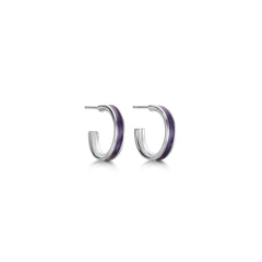 Halo Huggie Hoop Earrings in Purple Enamel by Sheila Fleet Jewellery
