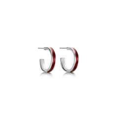 Halo Huggie Hoop Earrings in Red Enamel by Sheila Fleet Jewellery
