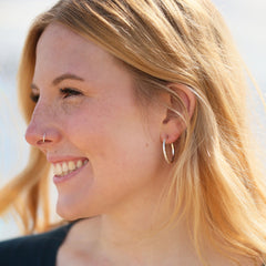 Matrix Large Hoop Earrings in Sterling Silver by Sheila Fleet Jewellery