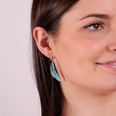 New Wave Occasion Drop Earrings in Peacock Enamel by Sheila Fleet Jewellery