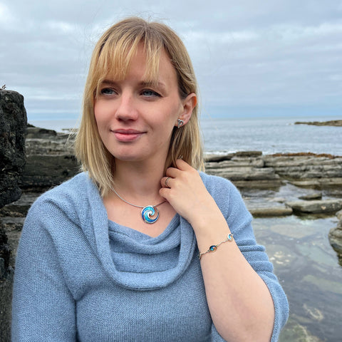 Pentland Enamel Necklace in Sterling Silver