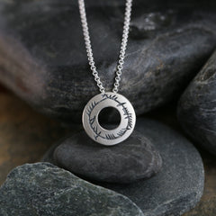 Ogham Small Pendant Necklace in Sterling Silver by Sheila Fleet Jewellery