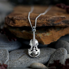Fiddle Pendant in Sterling Silver by Sheila Fleet Jewellery