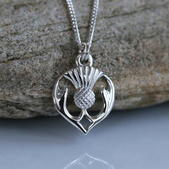 Thistle Head Pendant in Sterling Silver by Sheila Fleet Jewellery