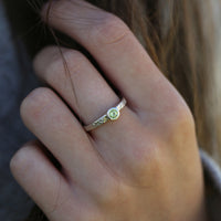 Matrix Peridot Ring in Sterling Silver by Sheila Fleet Jewellery
