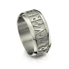 Runic Dress Ring in Platinum by Sheila Fleet Jewellery
