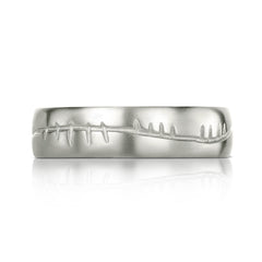 Ogham 6mm Oval Court Ring in Platinum by Sheila Fleet Jewellery