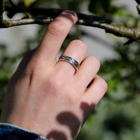Pierowall Twist Celtic Ring in Sterling Silver by Sheila Fleet Jewellery
