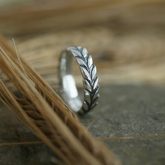 Harvest Wide Ring in Oxidised Sterling Silver by Sheila Fleet Jewellery