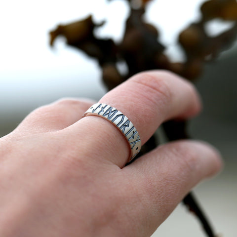 Runic Ring in Sterling Silver by Sheila Fleet Jewellery
