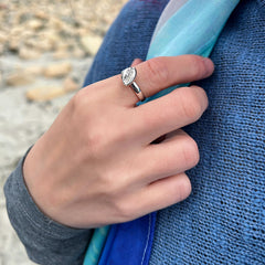 Groatie Buckie Large Shell Ring in Sterling Silver by Sheila Fleet Jewellery