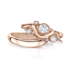 Cosmos Galaxy Diamond Ring Set in 9ct Rose Gold by Sheila Fleet Jewellery
