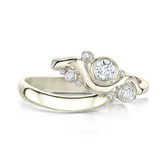 Cosmos Galaxy Diamond Ring Set in 9ct White Gold by Sheila Fleet Jewellery