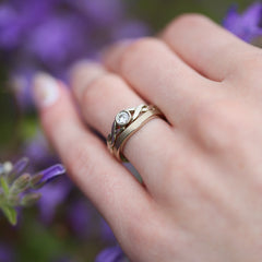 Celtic Twist 0.22ct Diamond Ring Set in 9ct White Gold by Sheila Fleet Jewellery