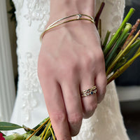 Celtic Trilogy Sapphire & Diamond Ring Set in 9ct White Gold