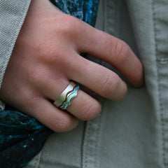 River Ripples ‘Shallows’ Enamel Ring Set in Sterling Silver by Sheila Fleet Jewellery