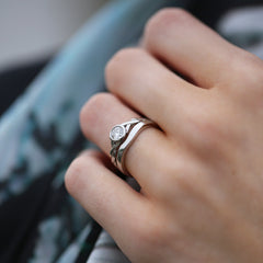 Celtic Twist 0.40ct Diamond Ring Set in Platinum by Sheila Fleet Jewellery