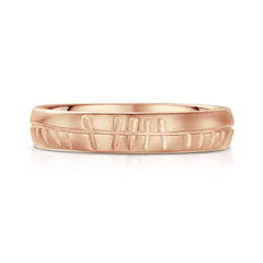 Ogham Small Ring in 18ct Rose Scottish Gold by Sheila Fleet Jewellery