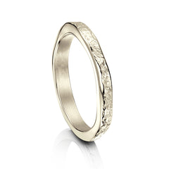 Matrix 3mm Band in 18ct White Scottish Gold by Sheila Fleet Jewellery