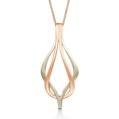 Reef Knot Dress Pendant in 18ct White & Rose Scottish Gold by Sheila Fleet Jewellery