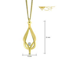 Reef Knot Diamond Pendant Necklace in 18ct Yellow Scottish Gold by Sheila Fleet Jewellery