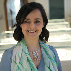 Atlantic Swell Statement Necklace in Silver, Mixed Gold & Surf Enamel by Sheila Fleet Jewellery