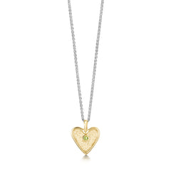 Secret Hearts Peridot Dress Pendant in Silver & 9ct Yellow Gold by Sheila Fleet Jewellery