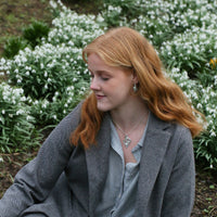 Snowdrop 3-leaf Sterling Silver Pendant in Leaf Enamel