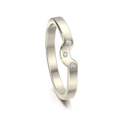 Diamond Arch Wedding Band in 18ct White Gold (to match DR179) by Sheila Fleet Jewellery