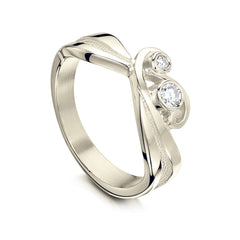 New Wave Diamond Ring in 18ct White Gold by Sheila Fleet Jewellery