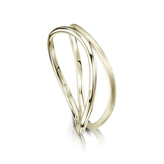 Double Stacking Wave Ring in 18ct White Gold by Sheila Fleet Jewellery