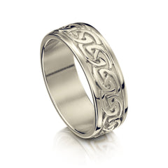 Celtic Knotwork Ring in 18ct White Gold by Sheila Fleet Jewellery