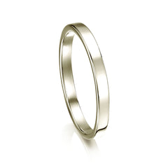 Contemporary 2mm Wedding Ring in 18ct White Gold by Sheila Fleet Jewellery