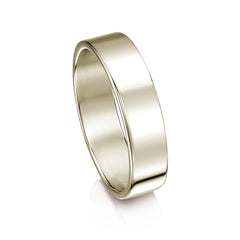 Contemporary 5mm Wedding Ring in 18ct White Gold by Sheila Fleet Jewellery