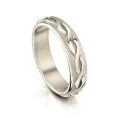 Celtic Twist Textured Ring in 18ct White Gold by Sheila Fleet Jewellery