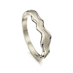 River Ripples Ring in 18ct White Gold by Sheila Fleet Jewellery