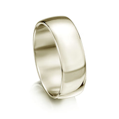 Traditional 8mm Wedding Ring in 18ct White Gold by Sheila Fleet Jewellery
