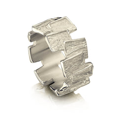 Flagstone Ring in 18ct White Gold by Sheila Fleet Jewellery