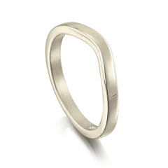 Contemporary Curve Wedding Band in 18ct White Gold (to match DR181) by Sheila Fleet Jewellery