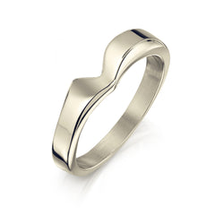 V-shape Wedding Band in 18ct White Gold (to match DR191) by Sheila Fleet Jewellery