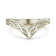 Wishbone Celtic Ring in 18ct White Gold by Sheila Fleet Jewellery