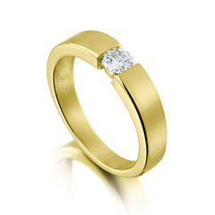 Tension-style 0.25ct Diamond Solitaire Ring in 18ct Yellow Gold